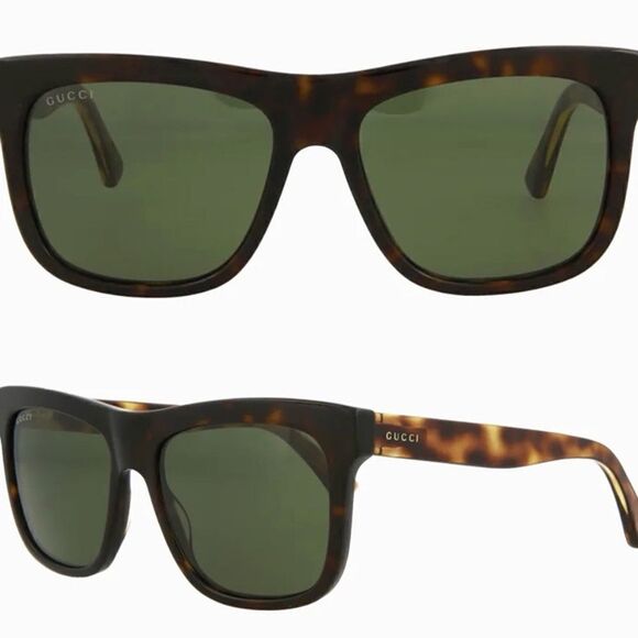 Gucci GG0158SN M 002 Square Unisex Sunglasses Tortoiseshell - Picture 1 of 9
